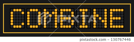 Orange color led banner in word combine on black background 130767446
