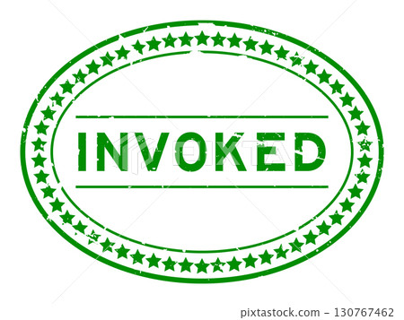 Grunge green invoked word oval rubber seal stamp on white background Grunge green invoked word oval rubber seal stamp on white background 130767462