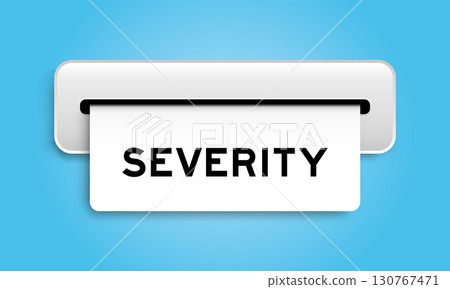 White coupon banner with word severity from machine on blue color background White coupon banner with word severity from machine on blue color background 130767471