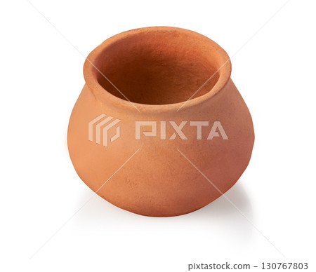 Small terracotta pot isolated on white background Small terracotta pot isolated on white background 130767803