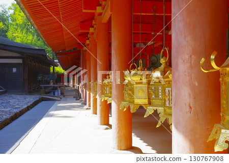 The corridor of Kasuga Taisha Shrine, a World Heritage Site in Nara Prefecture The corridor of Kasuga Taisha Shrine, a World Heritage Site in Nara Prefecture 130767908