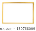 Realistic gold picture frame on transparent background isolating frame 130768009