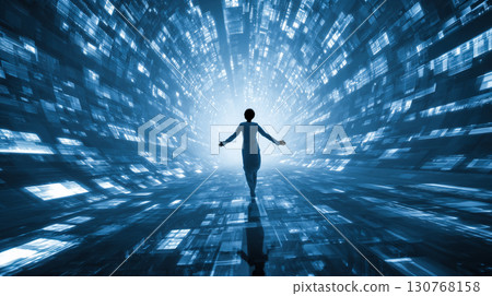 象徵未來科技進步的圖像 象徵未來科技進步的圖像 130768158