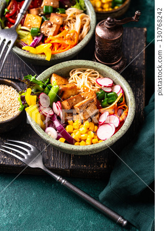 Vegan healthy poke bowl with tofu Vegan healthy poke bowl with tofu 130768242