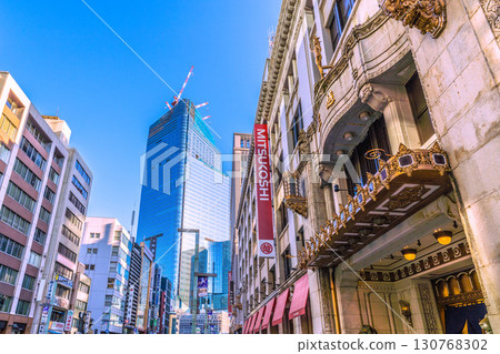 Tokyo cityscape, Japan, September 1st. View of the redevelopment project in Nihonbashi 1-chome. Tokyo cityscape, Japan, September 1st. View of the redevelopment project in Nihonbashi 1-chome. 130768302