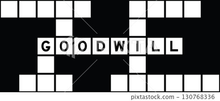 Alphabet letter in word goodwill on crossword puzzle background Alphabet letter in word goodwill on crossword puzzle background 130768336
