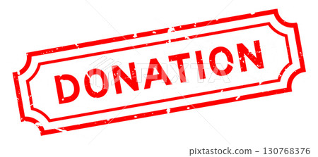 Grunge red donation word rubber seal stamp on white background 130768376