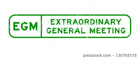 Grunge green EGM Extraordinary General Meeting word square rubber seal stamp on white background Grunge green EGM Extraordinary General Meeting word square rubber seal stamp on white background 130768378