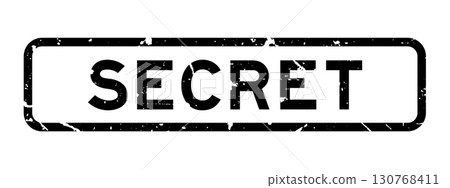 Grunge black secret word square rubber seal stamp on white background 130768411