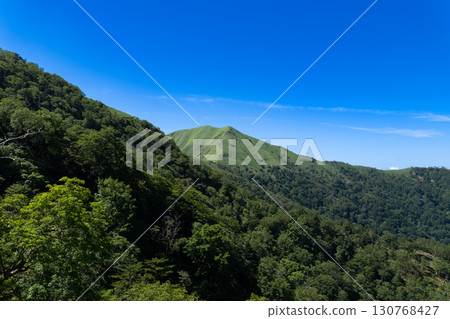 【日本百座名山】德島縣三好市,盛夏時節從登山道眺望劍山·次郎鬼岳 【日本百座名山】德島縣三好市,盛夏時節從登山道眺望劍山·次郎鬼岳 130768427