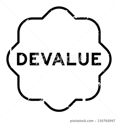 Grunge black devalue word rubber seal stamp on white background Grunge black devalue word rubber seal stamp on white background 130768997