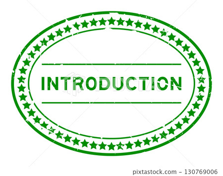 Grunge green introduction word oval rubber seal stamp on white background Grunge green introduction word oval rubber seal stamp on white background 130769006