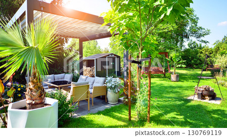 Tropicals plant at a luxury european garden. Tropicals plant at a luxury european garden. 130769119