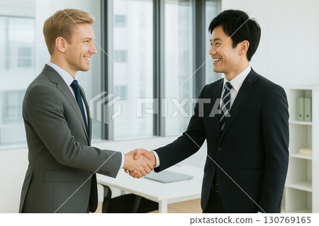 商業場景，握手，微笑 130769165