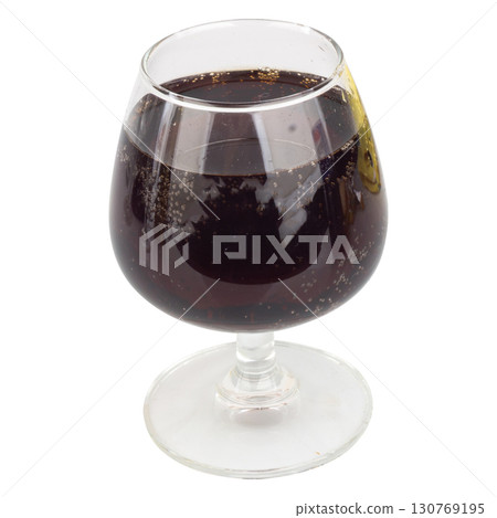 Cola in Wine Glass Minimalist Studio Shot on white background Cola in Wine Glass Minimalist Studio Shot on white background 130769195