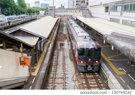 [Tokushima Line] Limited Express Uzushio No. 2 waiting to depart at Tokushima Station 130769282