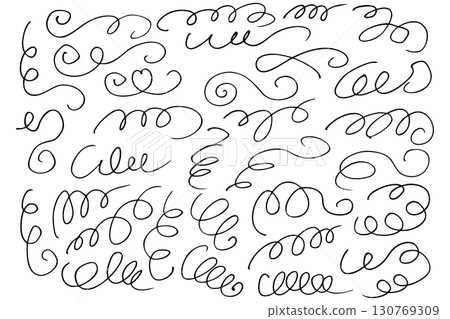 手繪螺旋線底線設定向量 130769309
