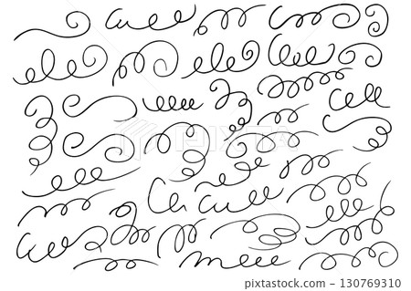 手繪螺旋線底線設定向量 130769310