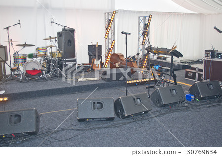 Musical instruments and equipment before the concert Musical instruments and equipment before the concert 130769634