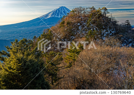 Misaka Mountains in winter, the summit of Mt. Yukitogatake and Mt. Fuji Misaka Mountains in winter, the summit of Mt. Yukitogatake and Mt. Fuji 130769640