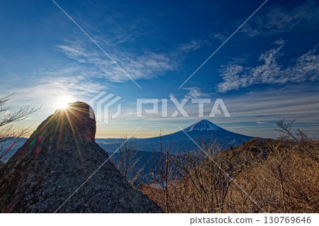 Onigaiwa和Mt. Fuji在Mt. Onigatake山峰，Misaka 130769646