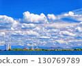 Eastern shore of Lake Biwa and clouds 130769789