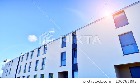 Modern elements in contemporary architecture. Architectural details of a modern apartment building. Modern elements in contemporary architecture. Architectural details of a modern apartment building. 130769892