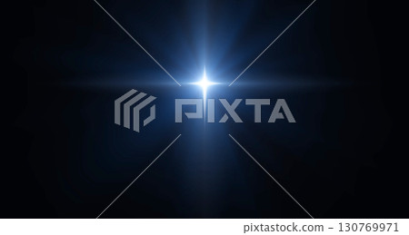 Background of the beautiful Bright star in dark sky.  Christmas star of the Nativity of Bethlehem, Nativity of Jesus Christ. 130769971