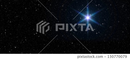 Starry sky and birth of new star. Christmas concept. Christmas star. 130770079