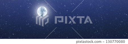 Bright moon in the night starry sky 130770080