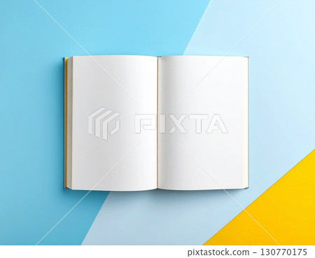 Pastel geometric abstract illustration featuring a book motif symbolizing education and knowledge 130770175