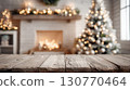 Wooden Board Mockup for Festive Christmas Background Display 130770464