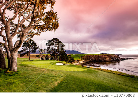 Pebble Beach golf course, Monterey, California, usa Pebble Beach golf course, Monterey, California, usa 130770808