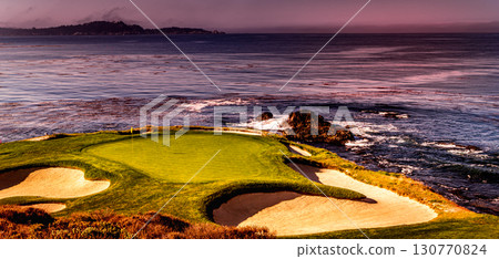 Pebble Beach golf course, Monterey, California, usa 130770824