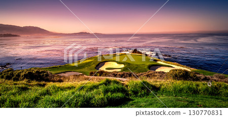 Pebble Beach golf course, Monterey, California, usa 130770831