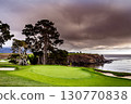Pebble Beach golf course, Monterey, California, usa 130770838