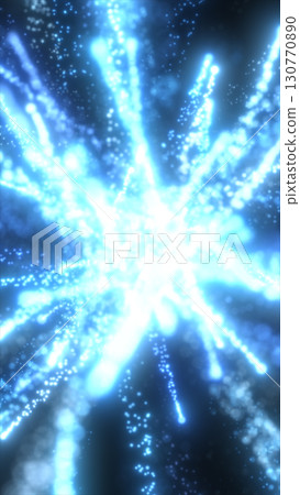 Radiant explosion of glowing blue particles and beams bursting outward in a dynamic cosmic energy display Radiant explosion of glowing blue particles and beams bursting outward in a dynamic cosmic energy display 130770890