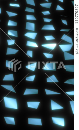 Abstract glowing shards scattered on a dark background, creating a futuristic and fragmented visual pattern Abstract glowing shards scattered on a dark background, creating a futuristic and fragmented visual pattern 130770897