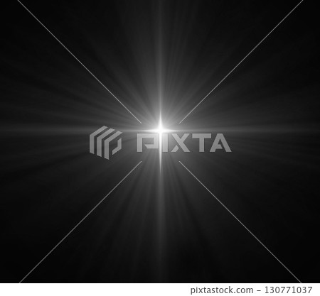 Bright star or Christmas star , star of Bethlehem. Nativity concept. Black and white tones 130771037