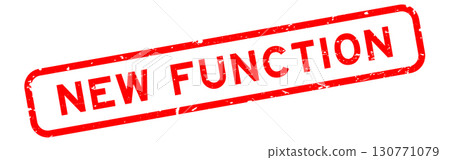 Grunge red new function word rubber square seal stamp on white background Grunge red new function word rubber square seal stamp on white background 130771079