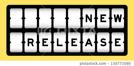Black color in word new release on slot banner with yellow color background 130771080