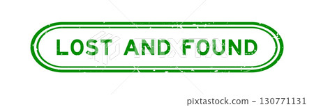 Grunge green lost and found word rubber seal stamp on white background 130771131