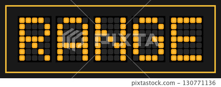 Orange color led banner in word range on black background 130771136