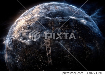 AI, big data, space, humans, life, networks 130771191