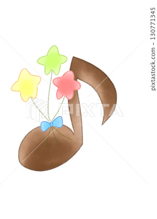 Musical note with star balloon 130771345