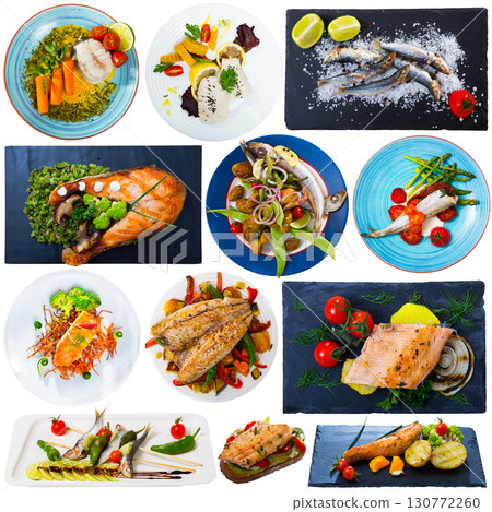 Set of assorted dishes with fish Set of assorted dishes with fish 130772260