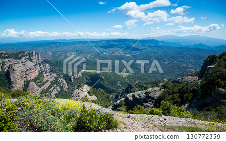 Mountain landscape of Natural Park de Sant Llorenc del Munt i l Obac 130772359