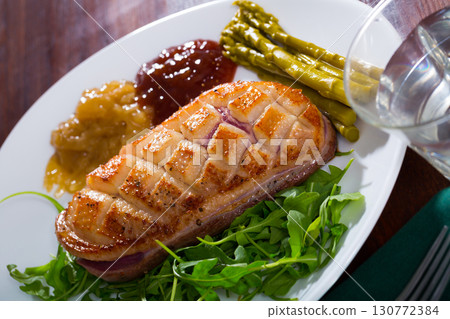 Fried duck magret 130772384