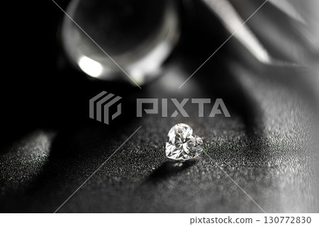 Brilliant diamond on black background 130772830