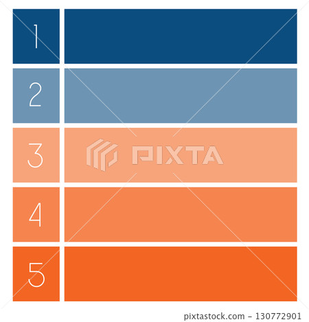 Colored horizontal stripes for five 5 positions. 130772901